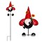 G128 Gnome Labybug Metal Yard Wind Spinner Stake | Outdoor 48 inch Gnome Statue Decorations 360 Degrees Swivel Wind Spinner for Patio Garden Backyard